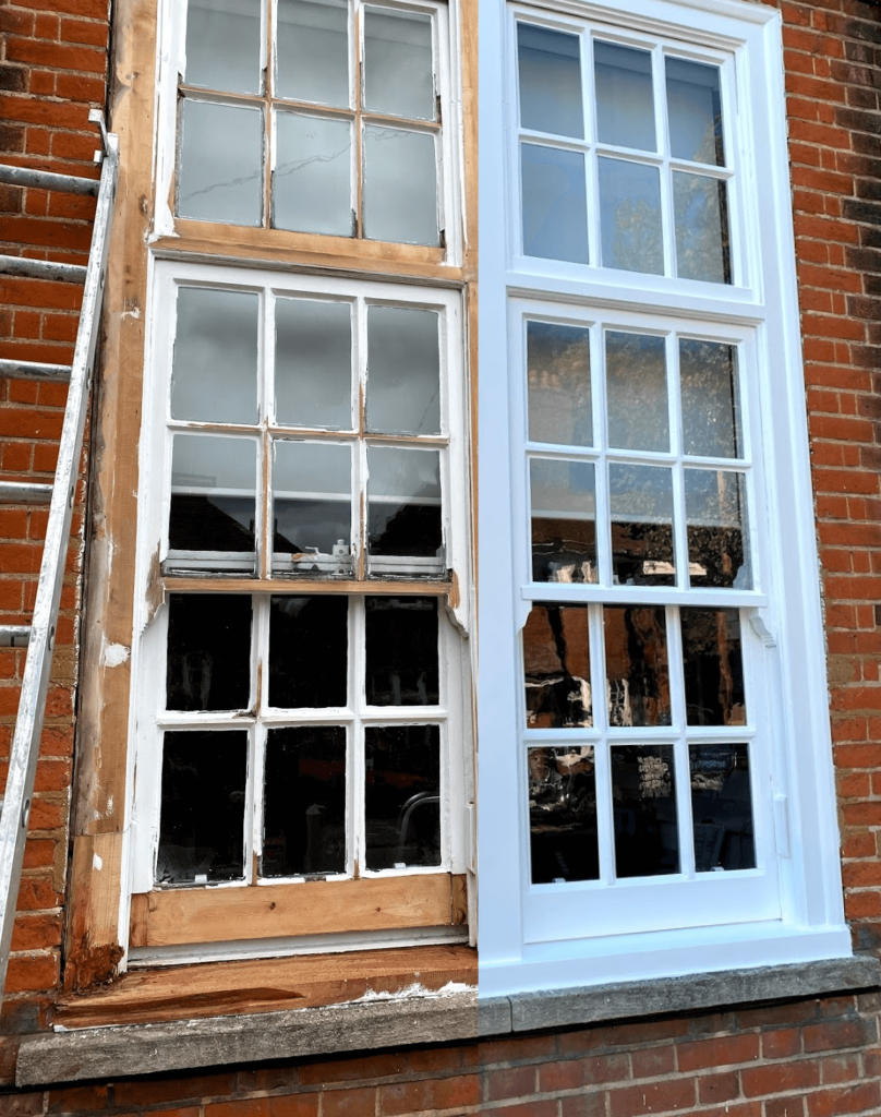 Vintage view: Restoring the original walls of glass, the period sash