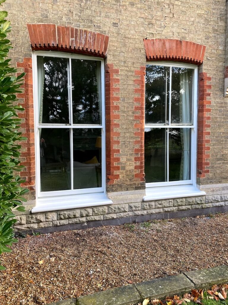 re-decorated sash windows