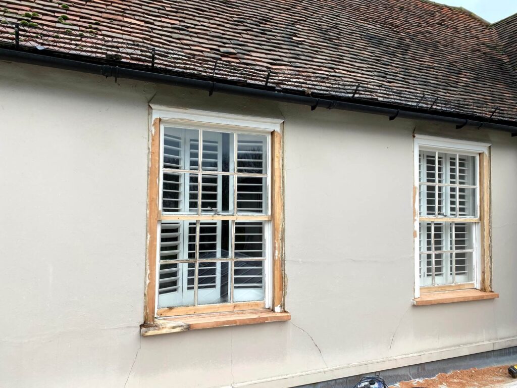 box sash windows restoration project in Essex