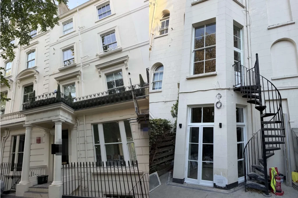 Sash window restoration and reglazing on Clifton Gardens, London W9